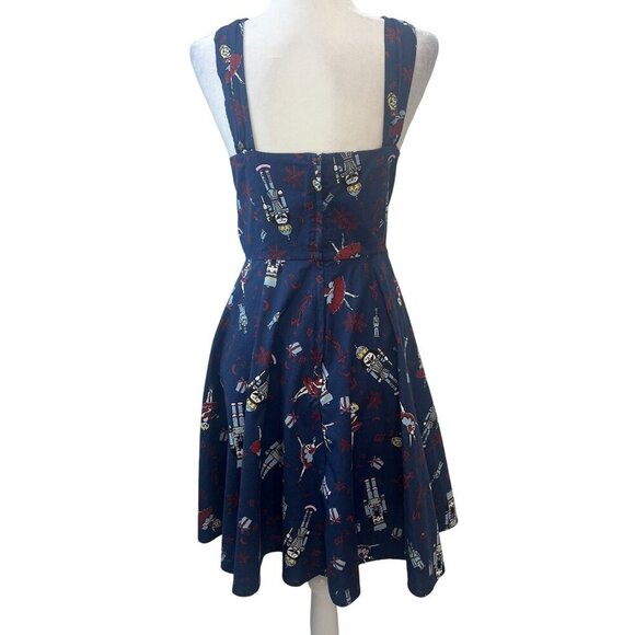 Modcloth Retro Nutcracker Dress Size 1X Holiday Pin Up Soldier Blue Holiday - Picture 3 of 8